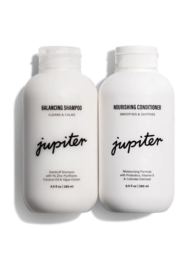 Anti Dandruff Shampoo & Conditioner For Women & Men - Physician-Formulated For Dry, Itchy, Oily, Flaky Scalp Treatment - Vegan Coconut Scent - Color Safe Dry Scalp Shampoo and Conditioner