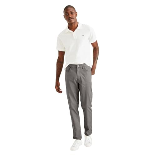 Dockers Men's Jean Cut Straight Fit with All Seasons Tech, Burma Grey, 34W x 32L
