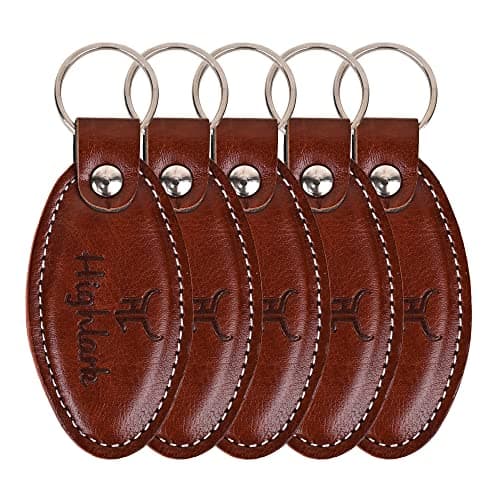 Highlark Brown Signature Leather Finish Keychain for Men & Women | Durable Metal Key Holder for Car and Bike Keys | Elegant Everyday Accessory