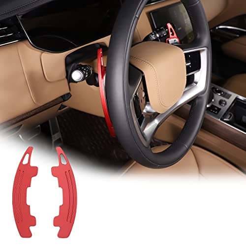 Car Steering Wheel Shift Paddle Extended Shifter Trim Cover For Land Rover Defender 20232024 Aluminum Alloy Interior Steering Wheel Gear Shifters Paddle Accessories Red