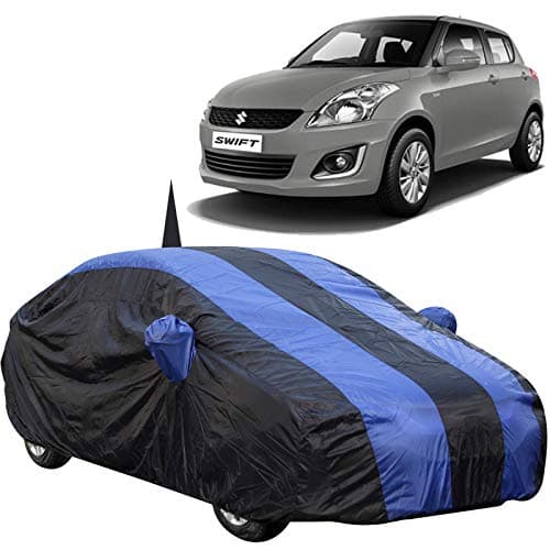 The Autostory 190 Taffeta Water Resistant Car Body Cover Compatible with Maruti Swift (2012 to 2017) with Mirror & Antenna Pockets (Royal/Navy Blue)