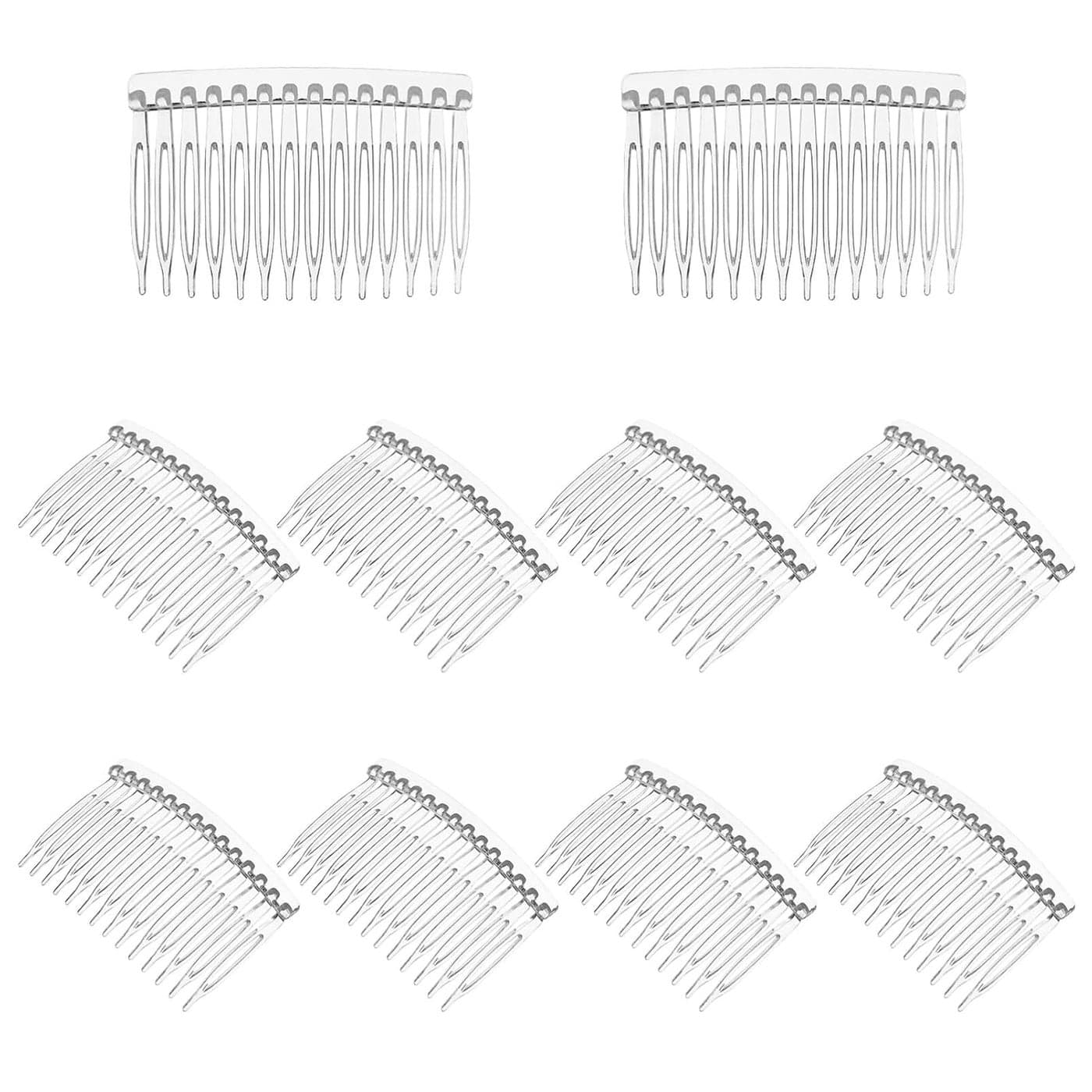 Uonlytech 10pcs 14 Teeth Plastic Hair Side Combs Small French Teeth Hair Combs Hair Clip Combs Clear Barrettes Bun Holder for Women Bridal Wedding
