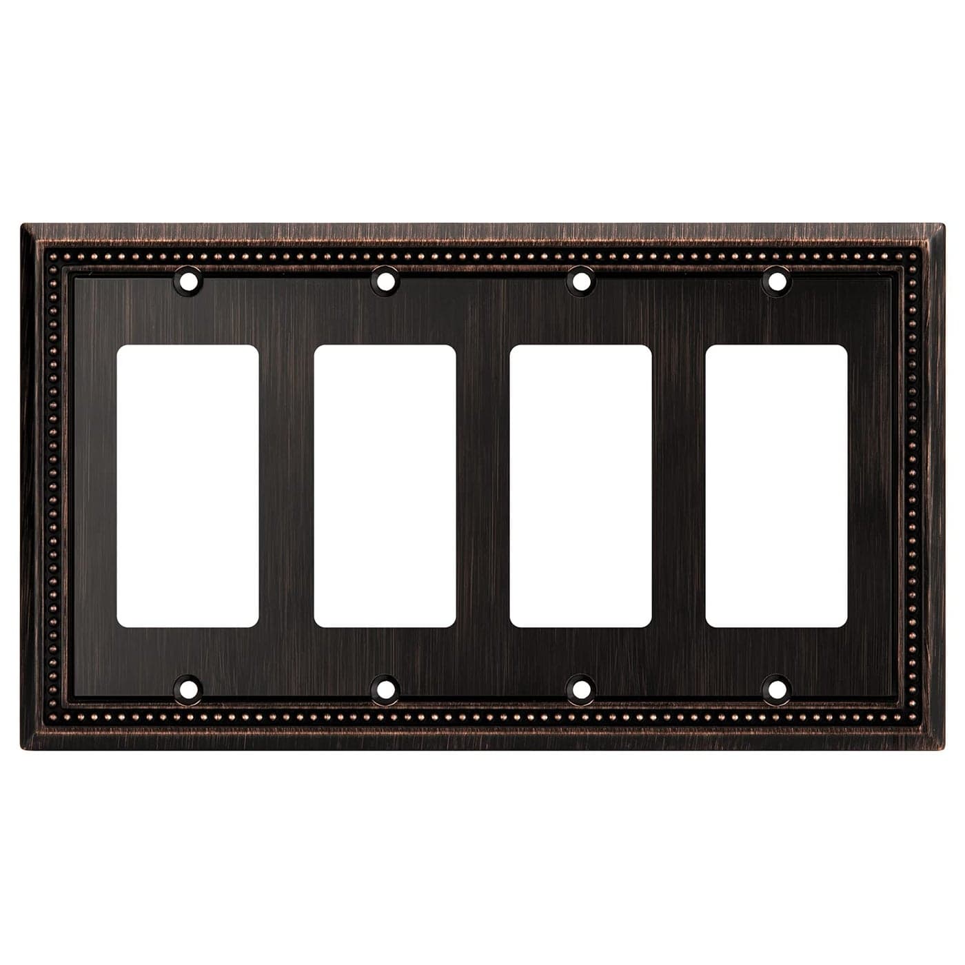 Henne Bery Sunken Pearls Heavy Duty Decorative Wall Plate Switch Plate Outlet Cover Quad Decorator Aged Bronze