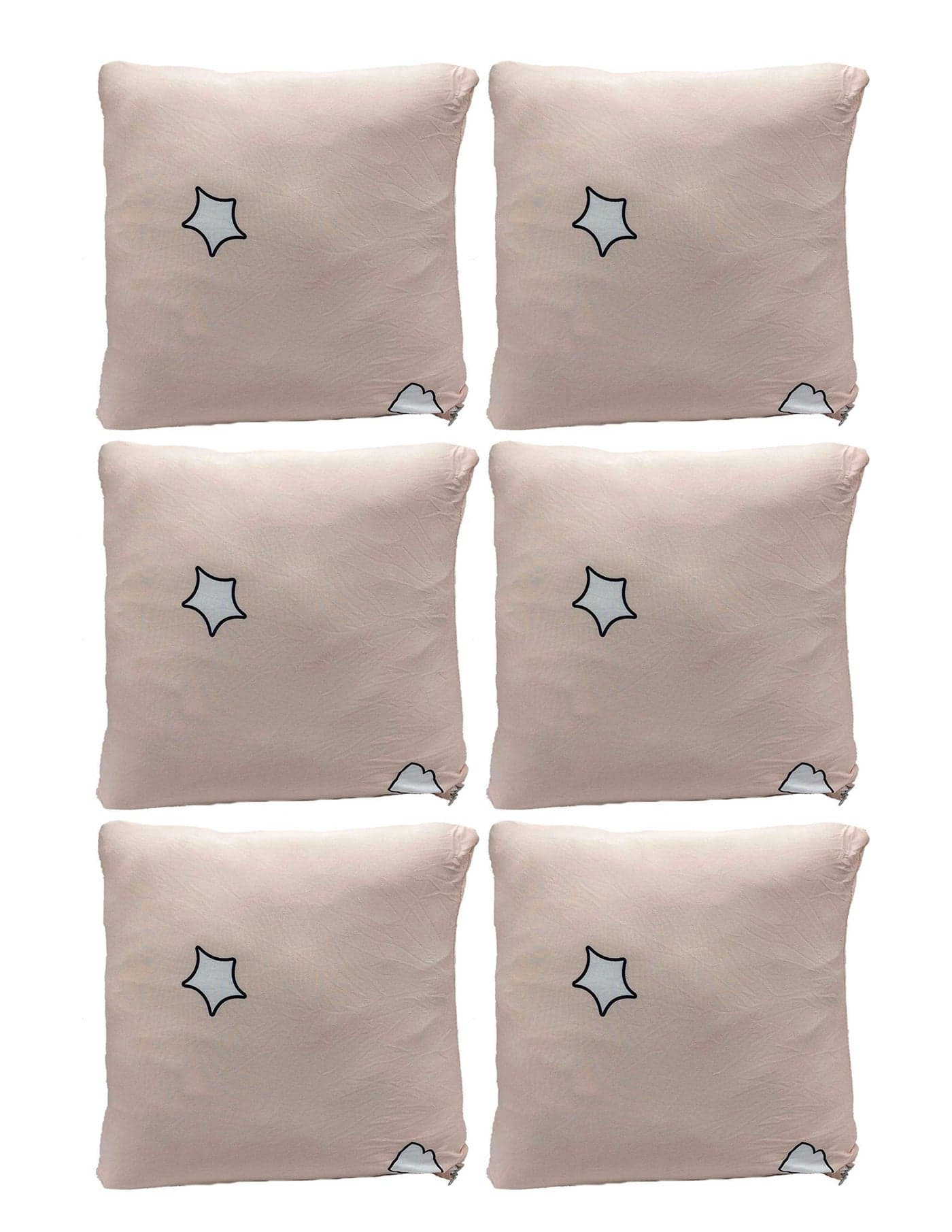 House of Quirk Polyester Throw Pillow Case Cushion Cover Home Sofa Decorative Cover Only, No Insert (16.5x16.5 inch, Pink, Jumbo) -Pack of 6