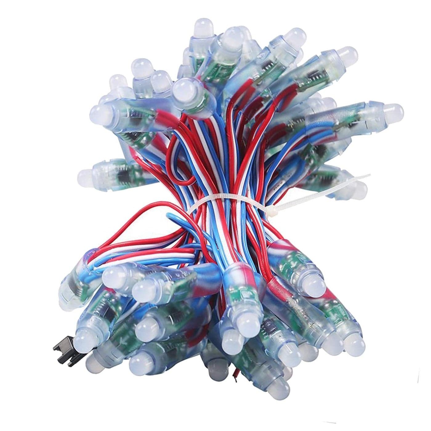 Rextin WS2811 Pixels Digital Addressable LED String Lights Waterproof RGB Full Color 12mm DC 5V DC5V 50pcs