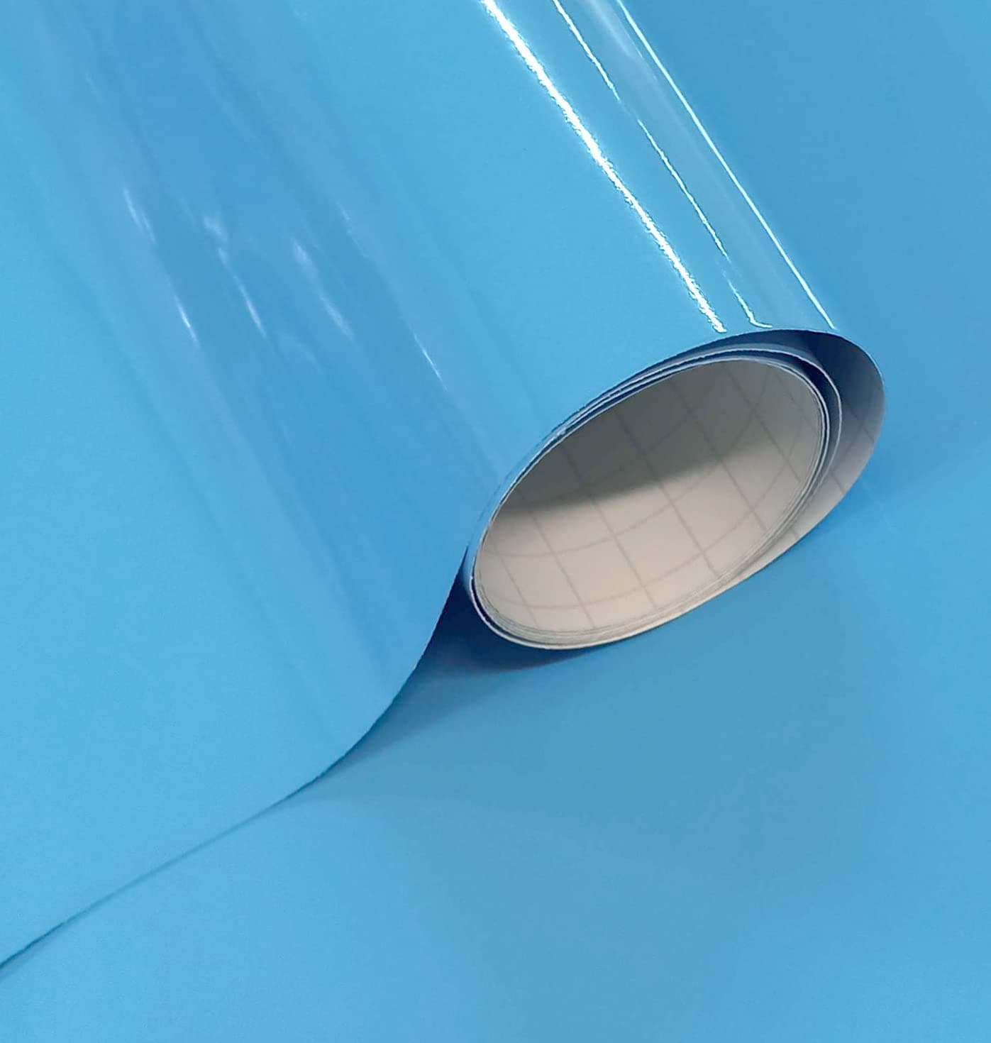 HAPPYMATES Vinyl Car Wrap Sheet Sticker Styling Car Self Adhesive Vinyl DIY Film Air Release Car Wrapping Glossy Vinyl for Car,Laptop,Motorcycle,Smartphone Case (1 feet x 6 feet, Sky Blue)