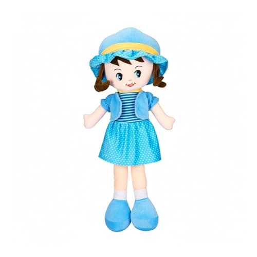 TOYTALES Winky Doll Soft Plush Toy for Girls | Super Cuddly Stuffed Doll for Kids & Toddlers | Cute Baby Doll Toy for Playtime, Birthday Gifts & Bedtime (Blue, 40CM)