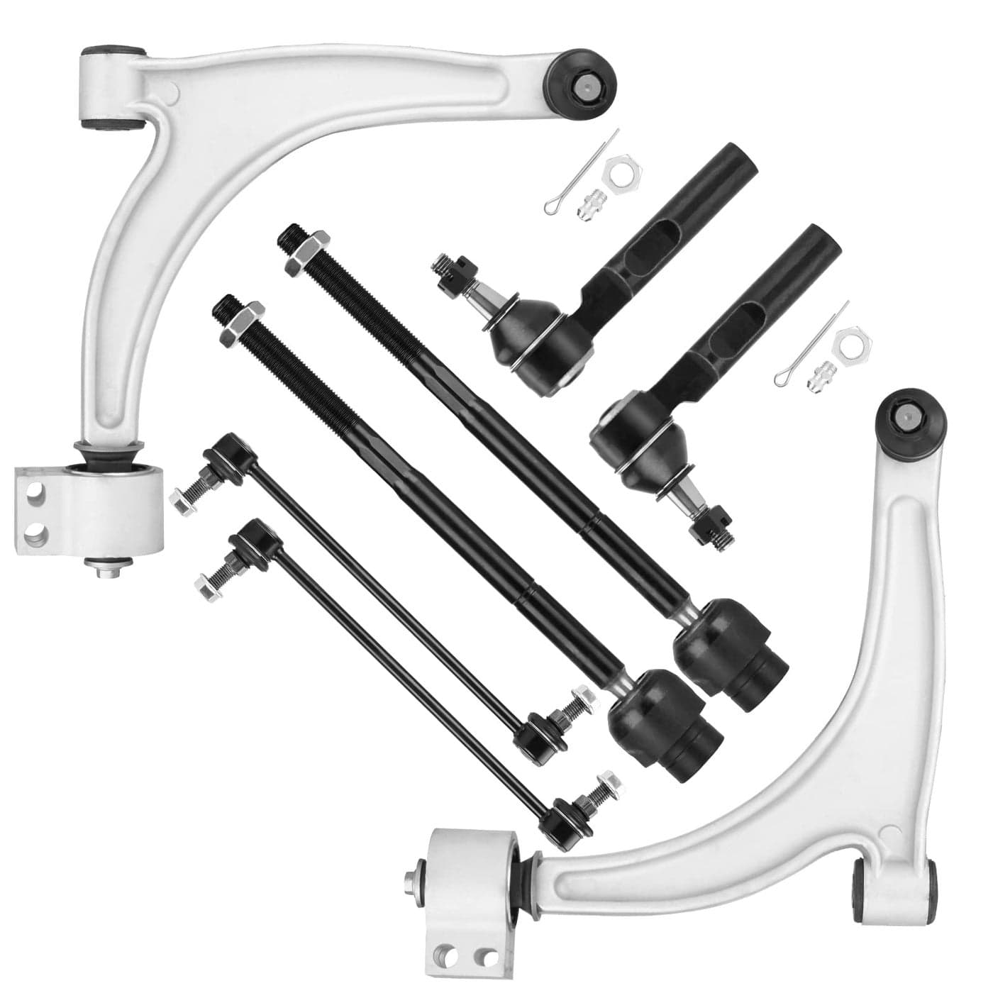 Front Lower Control Arm Kit Suspension Fit for 20052012 Chevrolet Malibu 20052010 Pontiac G6 20072009 Saturn Aura with Ball Joint Tie Rods K620180 K6201798 pcs