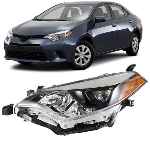 Silscvtt Headlight Front Head Lamp Replacement for Toyota Corolla 2014 2015 2016 Projector Headlight Left Side (Driver Side)