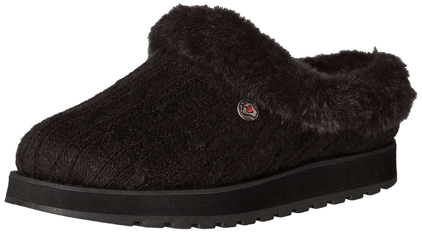 Skechers Women's Keepsakes – Ice Angel Slipper, Black/Black, 6