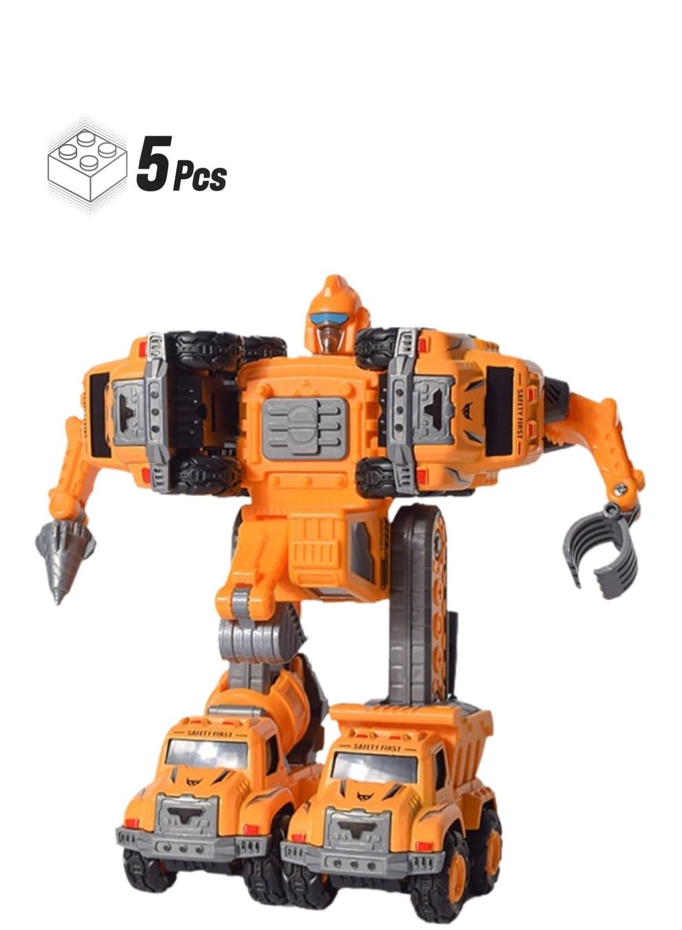 5 in1 Engineering Vehicles Building Blocks Toy Educational Learning Building Toys Detachable Assembly Suitable Gifts for Boys and Girls