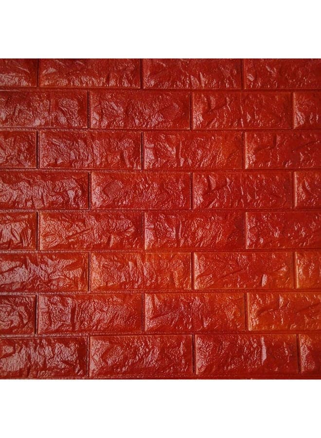 3D Embossed Brick Stone Wall Sticker Dark Red 70x77cm