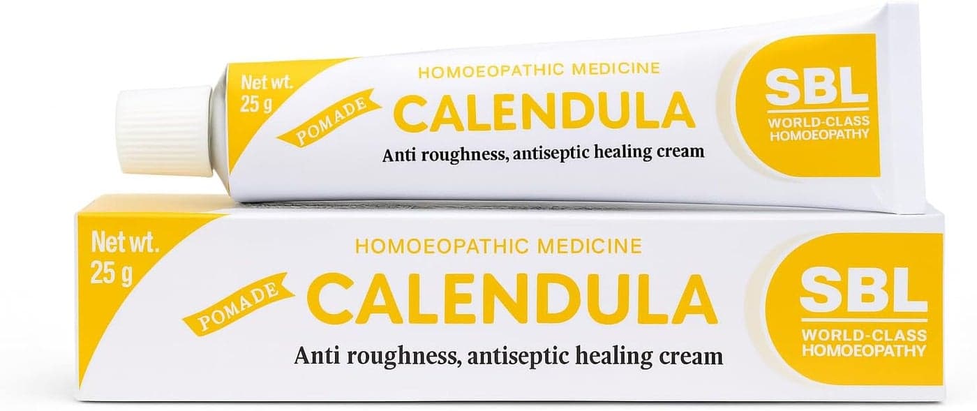 SBL Calendula Cream 25g Natural Calendula Skin Cream for Minor Injuries Scratches Gentle Moisturising Support for Dry Rough Sensitive Skin