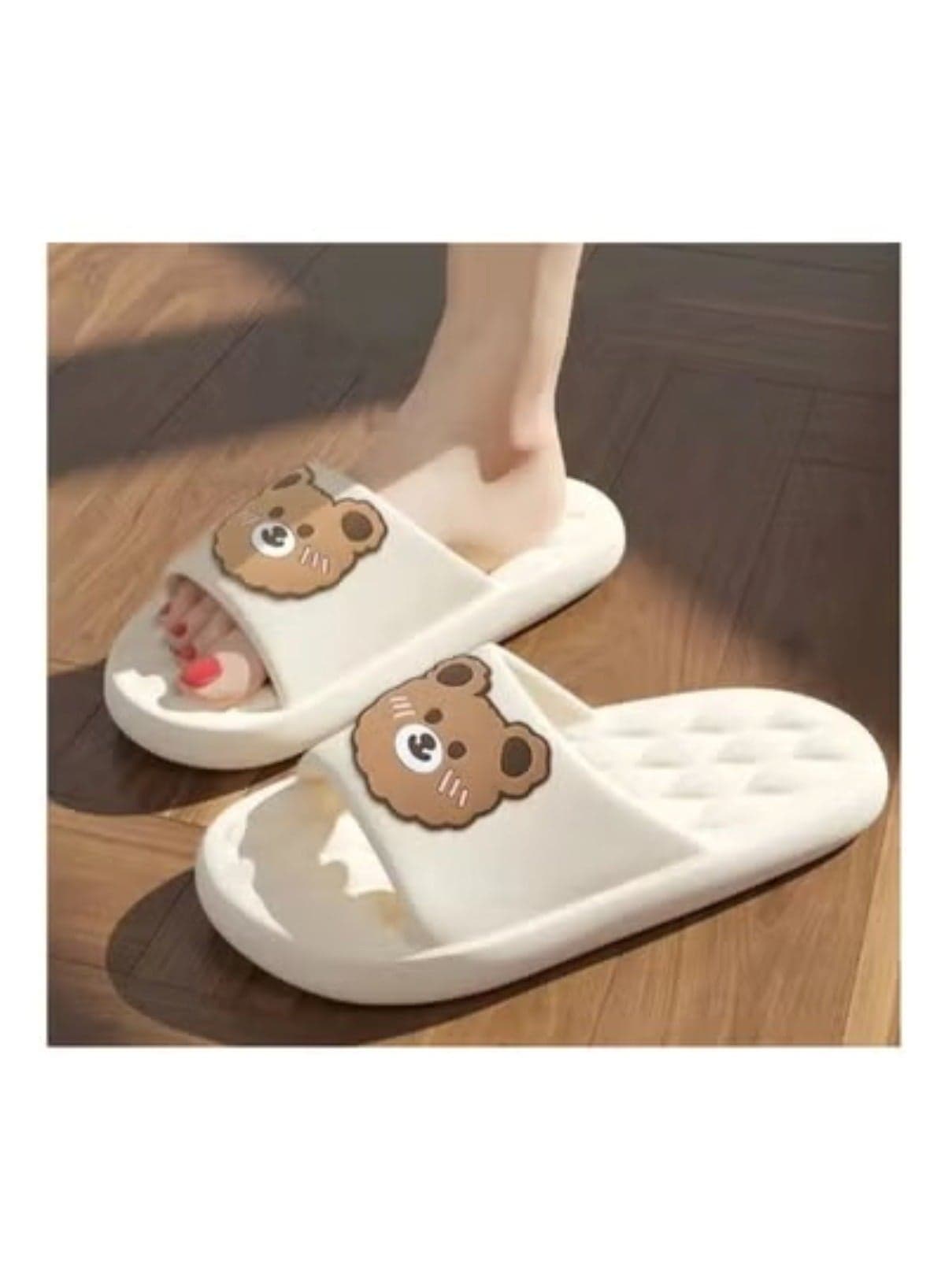 Adorable Cartoon Bear Women's Summer Slippers - EU Size 38-39