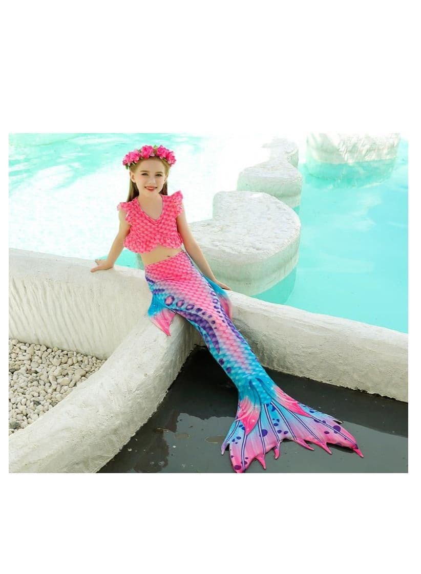 3-Piece Mermaid Bathing Swimsuit Set 110Cm