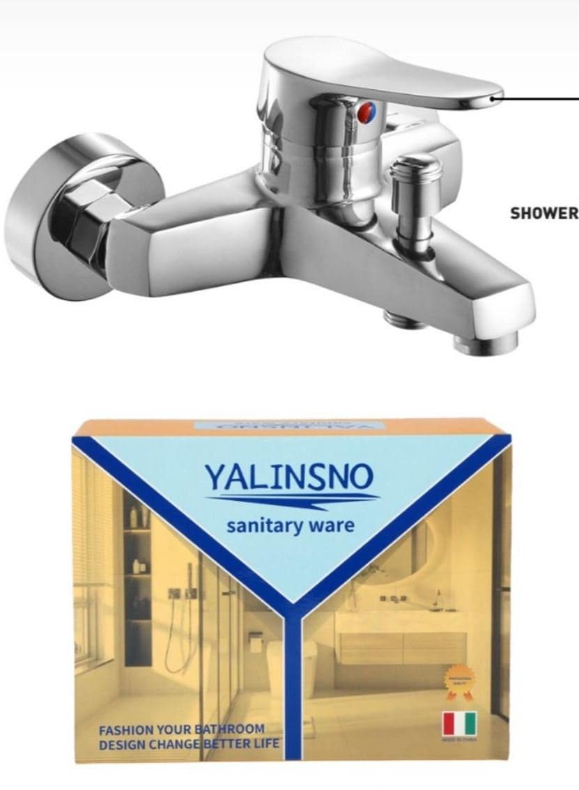Shower Mixer Tap Single Lever Bathtub Faucet Shower Set with Handheld Shower Head & Hose (Round)