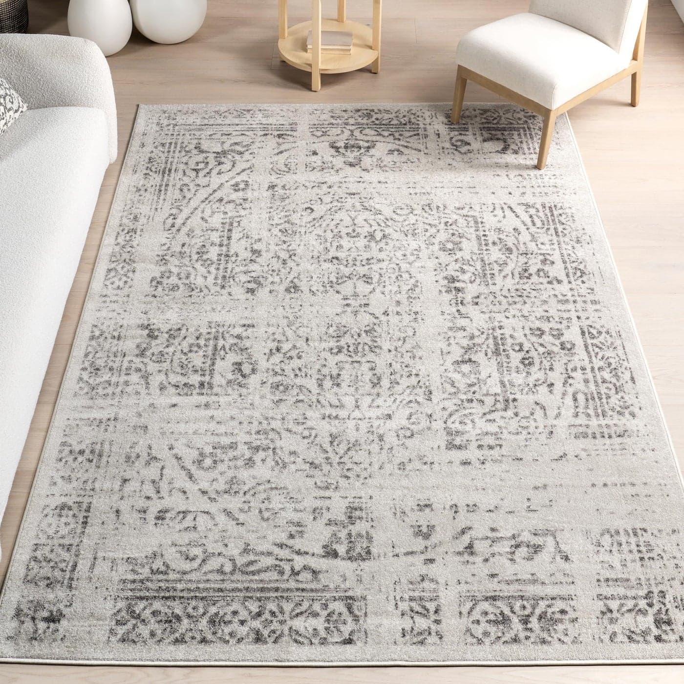 nuLOOM Arlena Vintage Traditional Area Rug 2x3 Accent Rug ModernContemporary GreyIvory Rugs for Living Room Bedroom Dining Room Entryway Kitchen