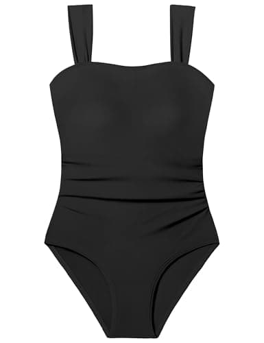 CRISONE Girls One Piece Swimsuits Girls' Swimwear Swimming Suit for Girl Teen Swimsuits for Girl 12-14 Girl's Bathing Suit Adjustable Straps Size 14 13 Girl's Swimsuit Black