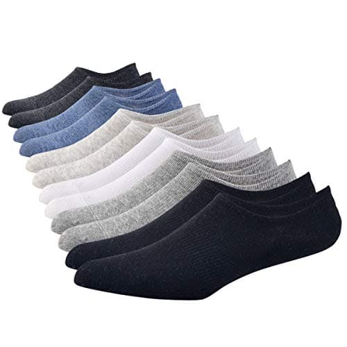 JORMATT 6 Pairs Mens & Women No Show Socks Non-Slip, Athletic Sneaker Cotton Invisible Low Cut Socks for Mens Shoe Size 10-13