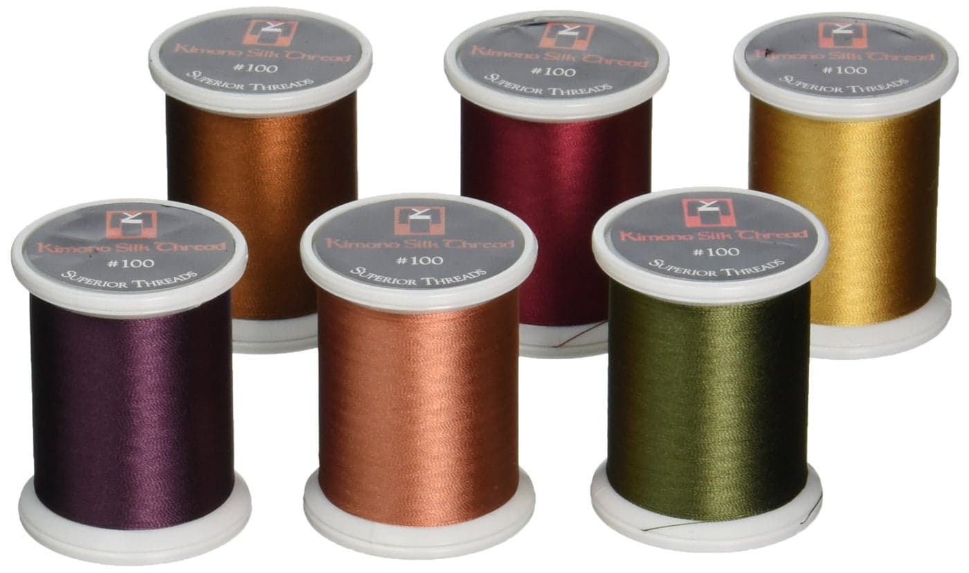 Superior Threads Kimono Silk 100 Quilting Thread 220 Yards Spool 6Pack Set Fall 13306