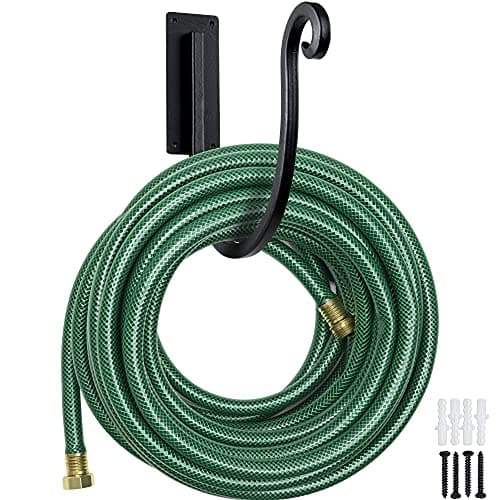 YANGSHUO Garden Hose Holder Outside: Wall Mount Water Hose Holder - 8Inch Heavy Duty Garden Water Hose Hanger for Outside Hose Storage