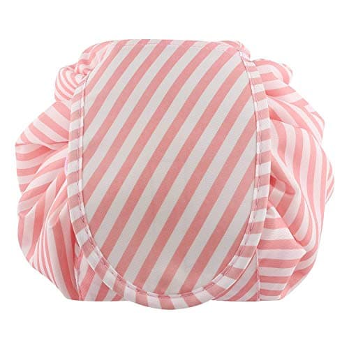 SVK Dream Portable Folding Drawstring Makeup Bag Large Capacity Lazy Cosmetic Organizer Pouch Magic Travel Toiletry Bags For Womens (lines)