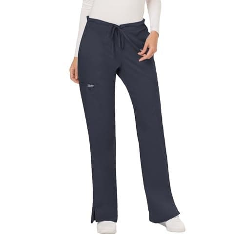 WW Revolution by Cherokee Women's Mid Rise Moderate Flare Drawstring Pant Tall, Pewter, Medium Tall