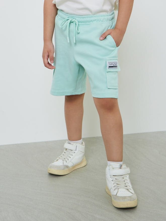 Styli Kids Green Shorts with Drawstring
