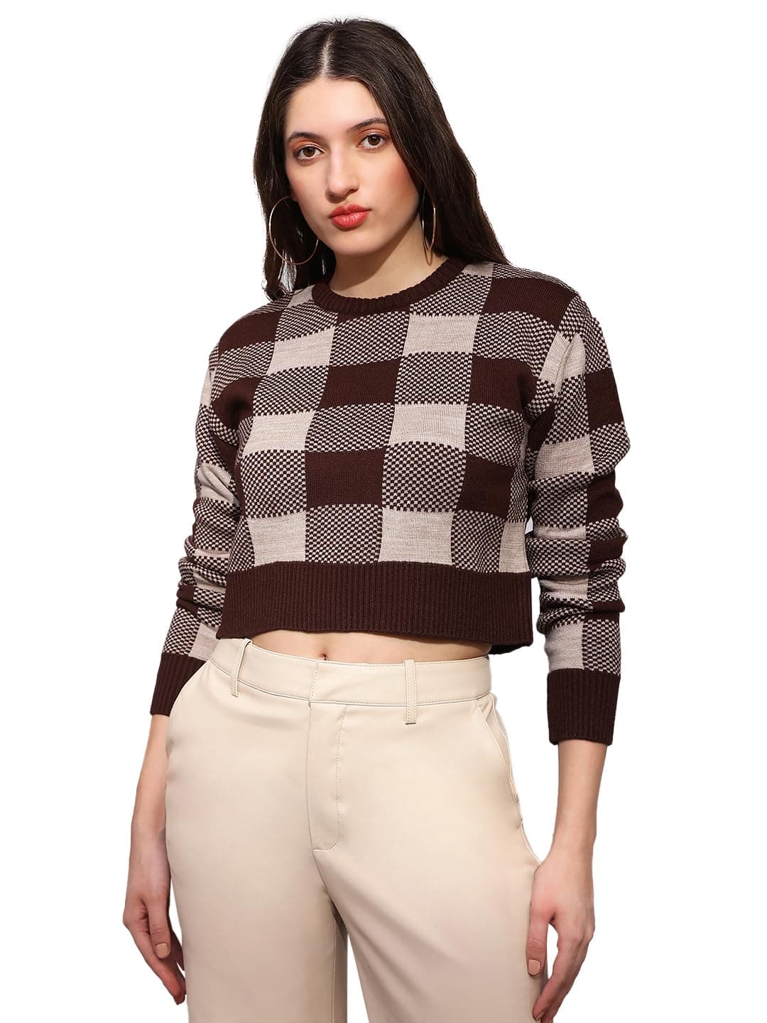 Globus Women Sweaters (GS580869_Brown_M)