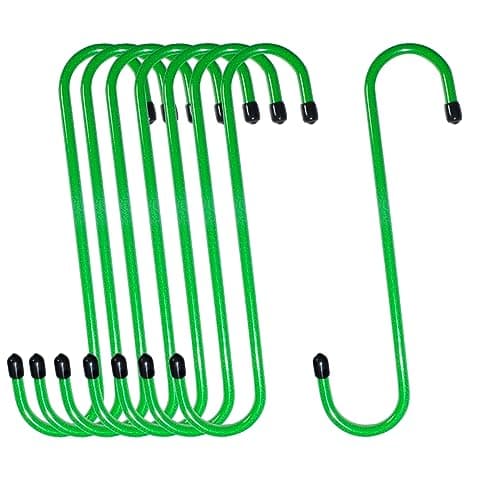 RoadandLord 8 Pcs Green Brake Caliper Hangers, Brake Caliper Hooks, Brake Caliper Hanger Hook Brake Caliper Hooks with Rubber Tips, Stainless Steel Hook/Hanger - 8 Pack (Green)