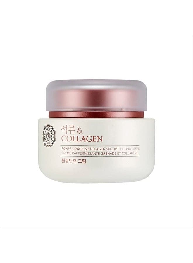 The Face Shop Pomegranate & Collagen Volume Lifting Eye Cream | Deep Revitalizing Cream for Elasticity, Firmness & Density | Anti-Aging Korean Moisturizer | Plump & Smoothen Your Skin, 3.38 Fl Oz