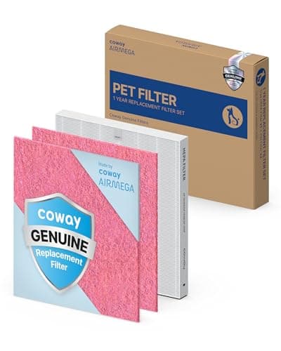 COWAY AP-1512HH & 200M Air Purifier Filter Replacement, Pet Filter Pack, 2 Pet Deodorization Filters and 1 True HEPA Filter, 1 Pack, Pink
