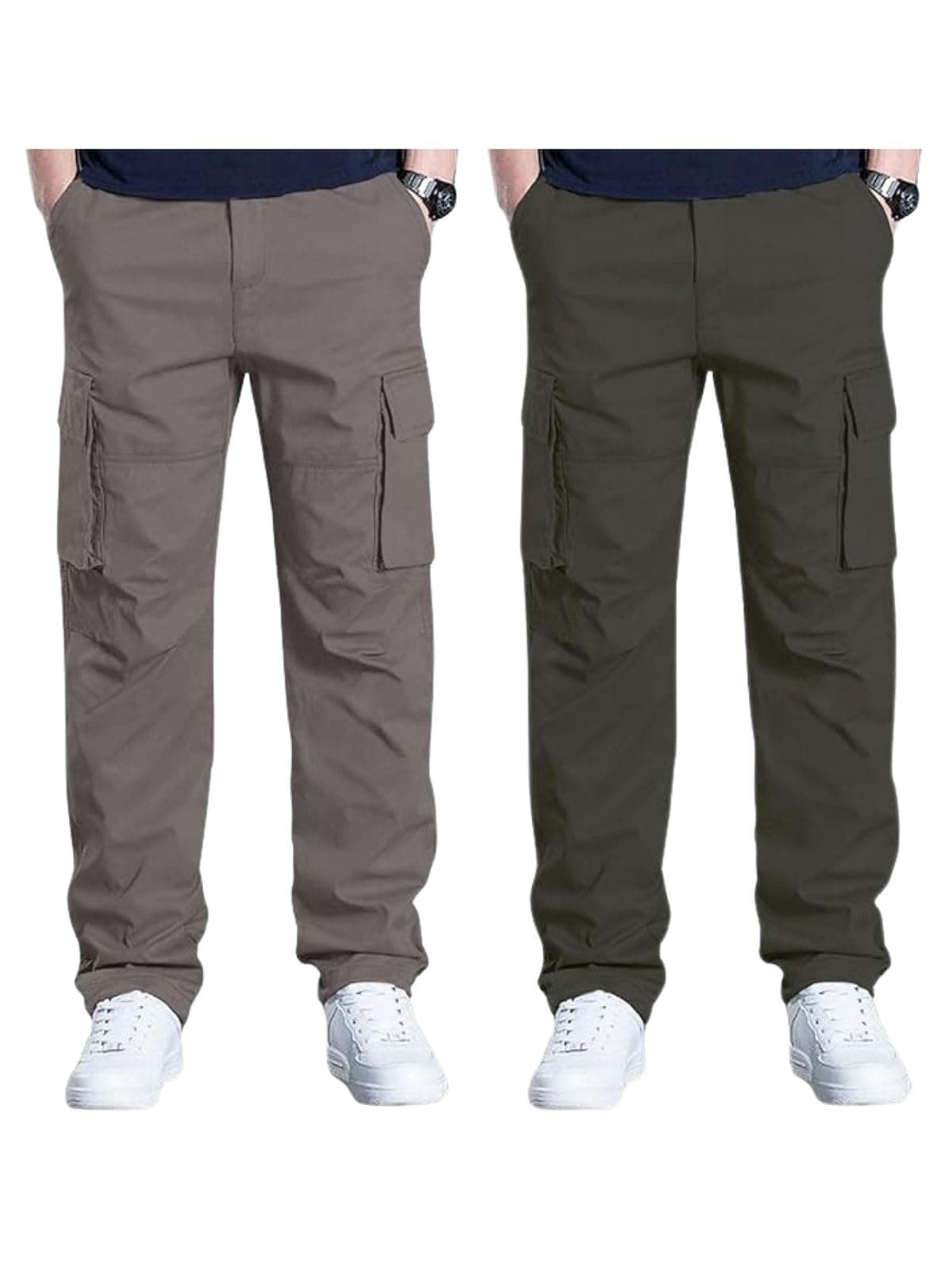 LERIYA Fashion Casual Trousers Pants | Regular Trouser Loose Fit | Sports for Men Stylish Treck Pant Pack of Two (LF-TP1065&TP1066-2XL)