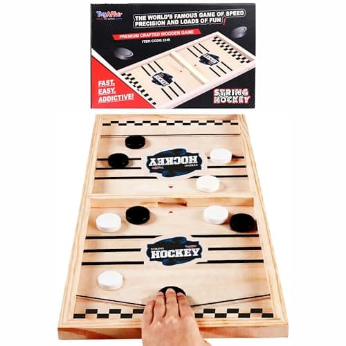 Toyaffair String Hockey – Fun Indoor Sports Game for Kids, Easy-to-Play, Entertainment Perfect for Parties & Gatherings Strategy & Educational Game for Kids & Adults (String Hockey Junior)
