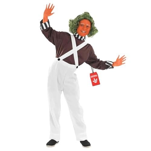 fun shack Kids Chocolate Factory Worker Costume, Boys Halloween Movie Character Chocolate Factory Outfit, Large