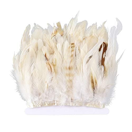 Natural White Rooster Feathers Trims Fringe Clothes Wedding Decoration Sewing Crafts