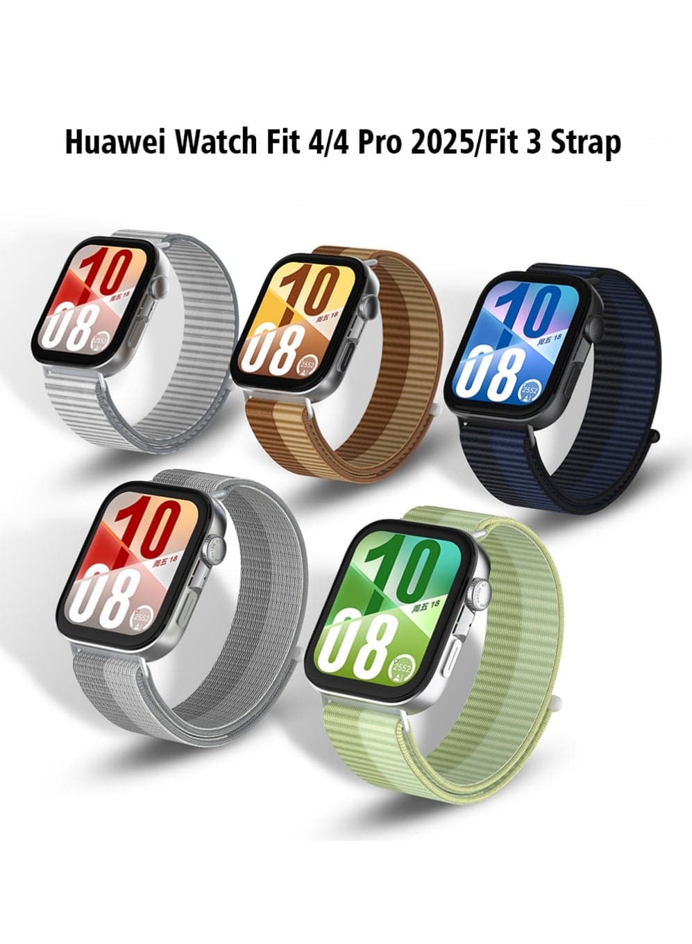 Nylon Loop Band Compatible with Huawei Watch Fit 4/4 Pro 2025/Fit 3 Strap, Breathable Nylon Loop Band Sports Wristband Replacement Breathable Strap for Huawei Watch Fit 4/4 Pro/Fit 3