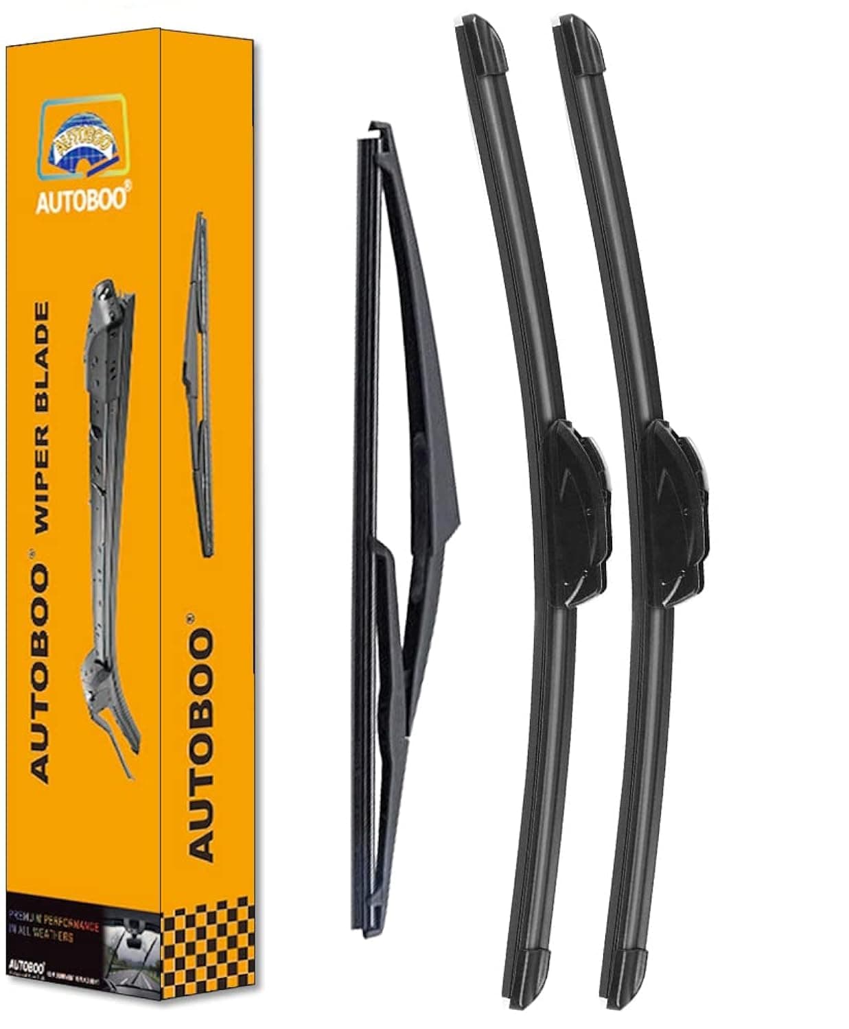 AUTOBOO 26"+17" Windshield Wipers with 12" Rear Wiper Blade Replacement for Nissan Rogue Pathfinder 2013 2014 2015 2016 2017 2018 2019 2020 2021 2022 2023 -Original Factory Quality (Pack of 3)