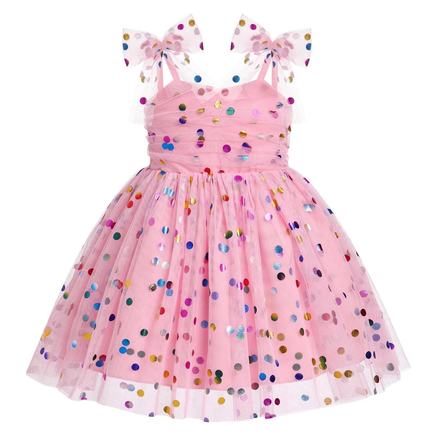 First Birthday Outfit Girl Dress 12 1st 2nd Birthday Cake Smash Confetti Boho Baby Butterfly Princess Dress Toddler Kids Party Tulle Dresses Tutu Infant Newborn Photoshoot Pink Confetti 1824 Months