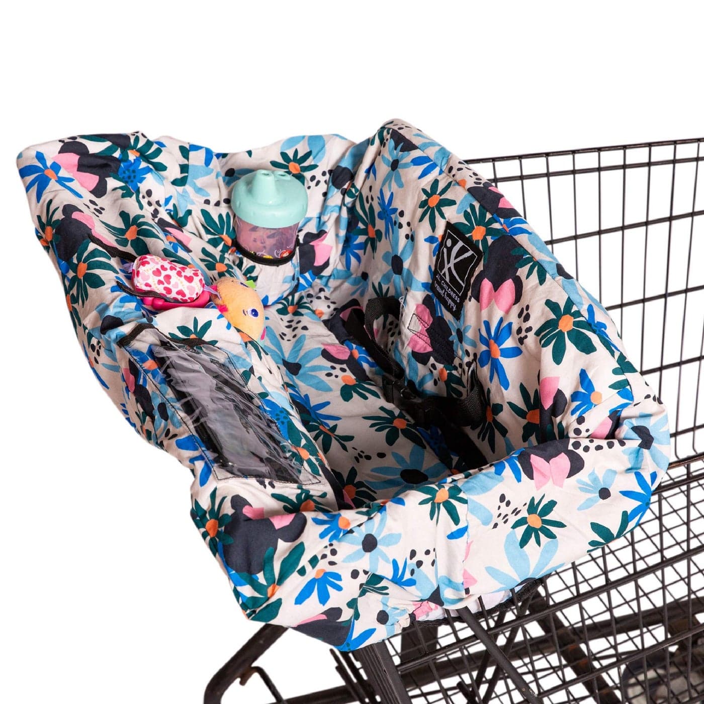 Disney Baby by JL Childress Shopping Cart High Chair Cover for Baby Kids Toddler Cover for Grocery Carts Restaurants Universal Fit Minnie Mouse Floral