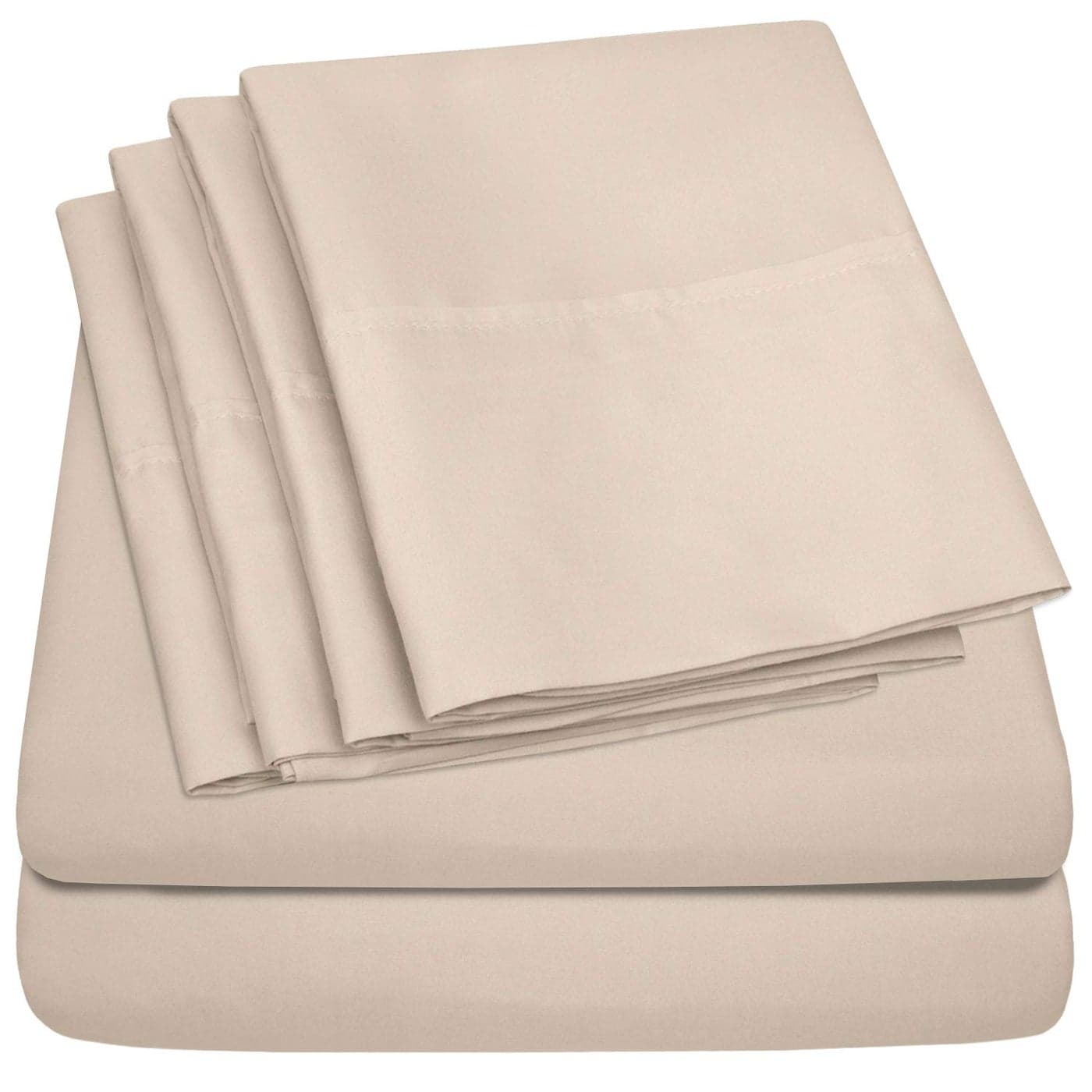 Twin Size Bed Sheets 4 Piece 1500 Supreme Collection Fine Brushed Microfiber Deep Pocket Twin Sheet Set Bedding 1 EXTRA PILLOW CASES GREAT VALUE Twin Beige