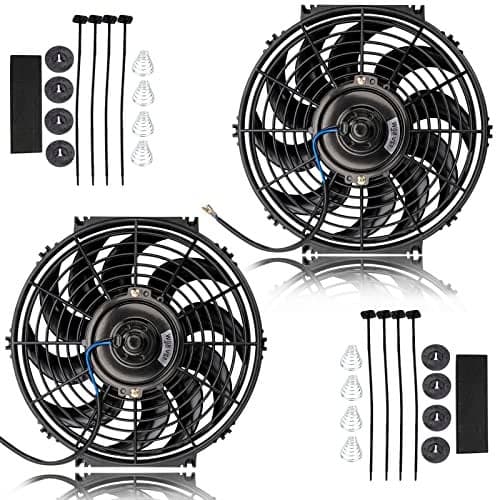 12 Inch Radiator Cooling Fan, 12 Inch Radiator Cooling Fan Universal Slim Fan Push Pull Electric Radiator +12v 80W Mount Kit