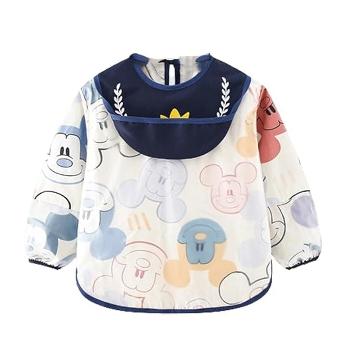 SNOWIE SOFT® Sleeved Bib Baby Bib with Pocket, Toddler Bibs, Smock, Washable and Lightweight Waterproof Fabric, Fits Bibs for Baby 6 Months+