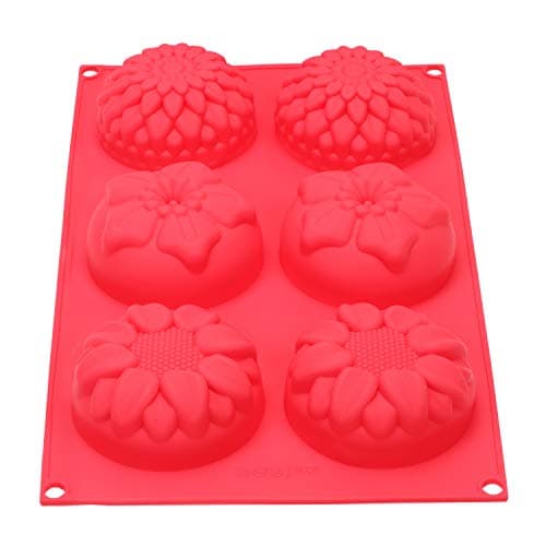 Clazkit - YH-008 Silicone 6 Cavity Reusable Mixed Flower Cupcake Baking Muffin Candle Soap Mould