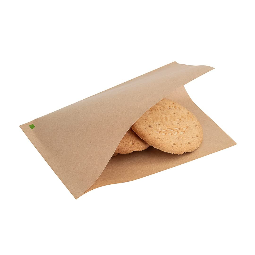 Restaurantware Bag Tek 63 x 47 Double Open Bags 100 Small Deli Paper Sheets Disposable Greaseproof Brown Kraft Deli Wrap Liners For Snacks Cookies And More
