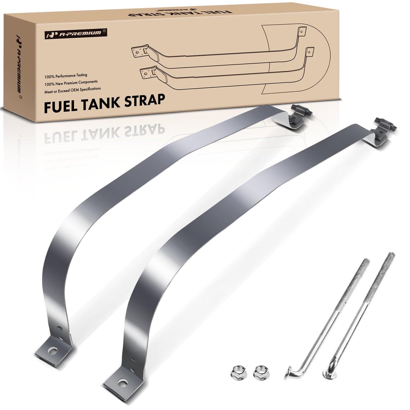 APremium Set of 2PCS Fuel Tank Straps Compatible with Jeep Cherokee 19972000 25L 19972001 40L Bolt On Gray Color Replace for 52100009 52100009AB 52100009AC
