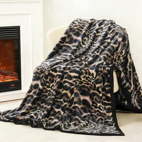 PU MEI Cheetah Fuzzy Flannel Fleece Throw Blanket for Sofa, Couch, Bed, Leopard Print Blanket Animal - Lightweight Double Sided Cozy Super Soft Blankets, 50" x 60" inches