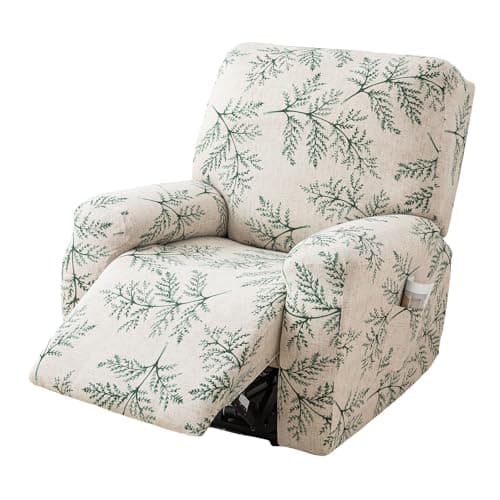 Eco-Ancheng Recliner Slipcovers 4-Pieces Lazyboy Recliner Covers Recliner Couch Covers Recliner Chair Cover Non Slip Reclining Slipcovers with Storage Pockets Furniture Protector for Living Room,14
