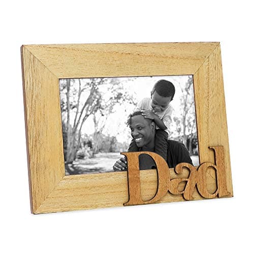 Isaac Jacobs Natural Wood Sentiments Dad Picture Frame, 4x6 inch, Photo Gift for Father, Family, Display on Tabletop, Desk (Natural, 4x6)