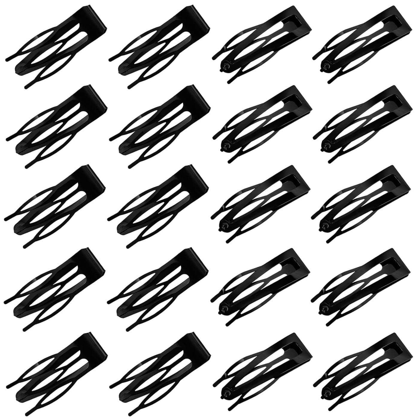 ELANE 20 Pcs Metal Snap Hair Clips for WomenHair Clips Barrettes Double Grip Hair ClipsSmall Hair Clips for Women Girl Thick Fine Hair Black